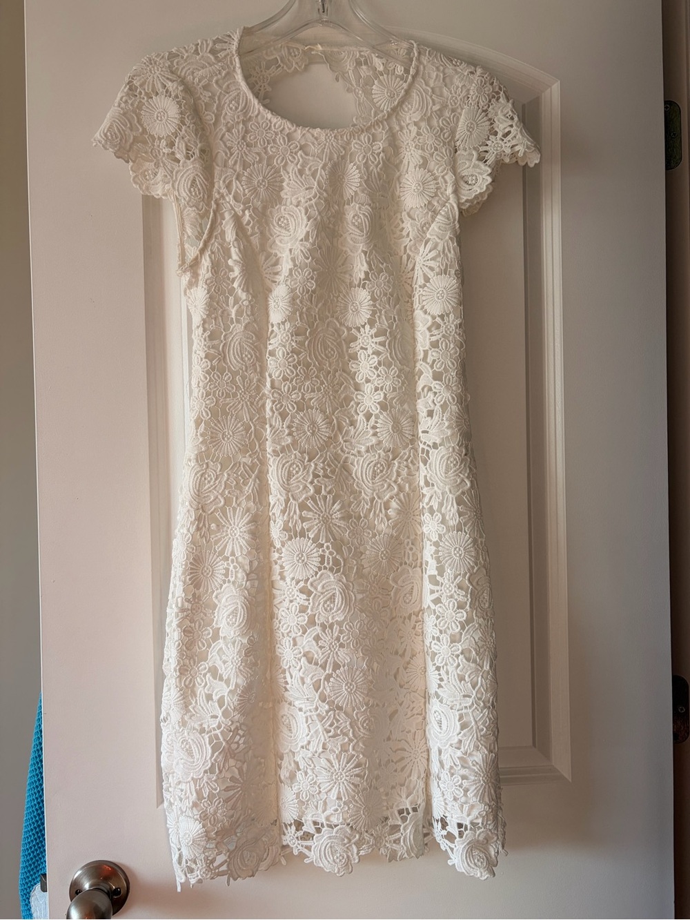 Lulu's White Floral Lace Backless A-Line Dress